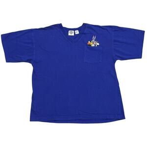Vintage 90s Classic Warner Bros Looney Tunes Bugs Bunny & Elmer Fudd T-Shirt - L